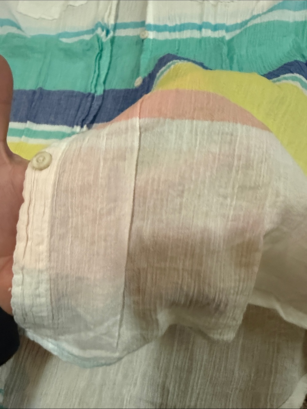 Merona Sleeveless Striped Button-Down Top - Pastel Yellow, Blue, Green - Picture 4 of 4